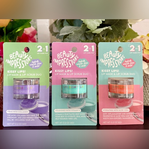 Beauty Impressions Other - 🆕🪷 BEAUTY IMPRESSIONS “2 in 1” LIP MASK & LIP SCRUB 3-PIECE COLLECTION. NEW!